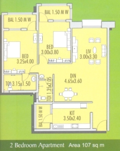 Devashri Garden 2 BHK Floor Plan Type 1