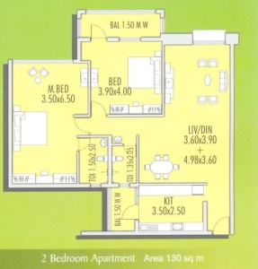 Devashri Garden 2 BHK Floor Plan Type 4