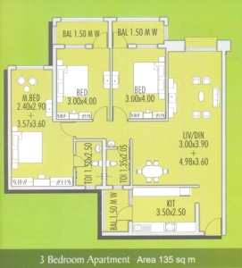 Devashri Garden 3 BHK Floor Plan Type 3