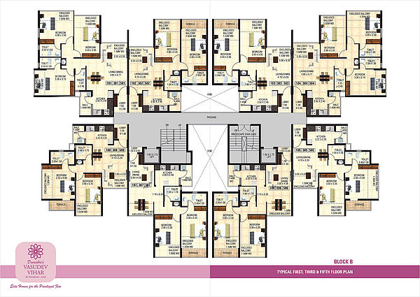 Block B - Typical 1st, 3rd and 5th Floor Plan