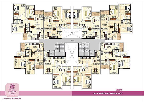 Block B - Typical 2nd, 4th and 6th Floor Plan
