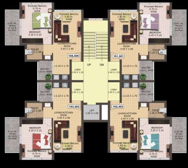 Block A - Upper Ground Floor Plan