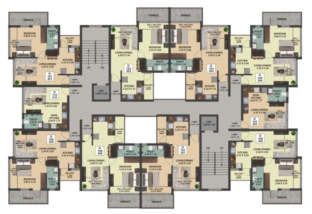 Florenza Block D 1st and 3rd Floor Plan